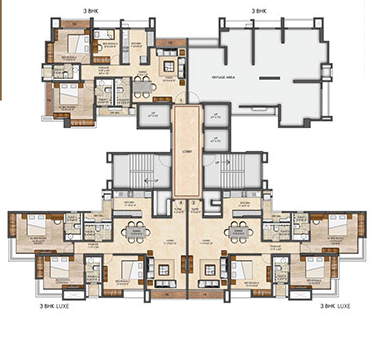 Raunak Bliss 3bhk Floor Plans